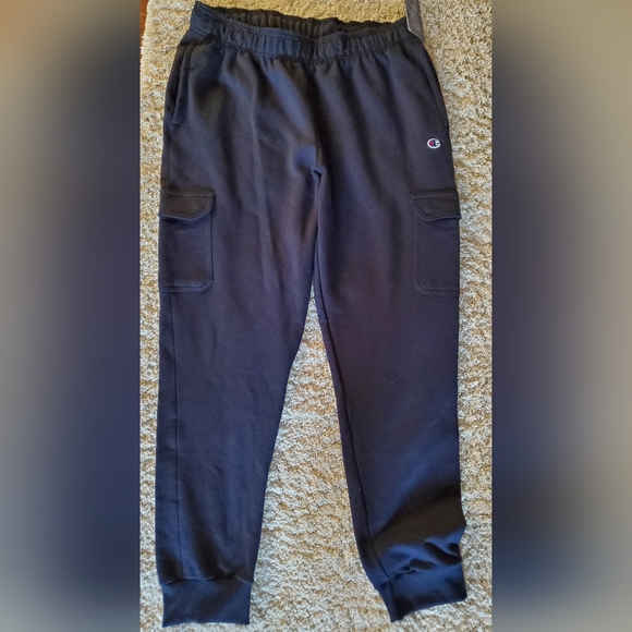 Navy Blue Men's Champion Cargo Sweatpants - Picture 1 of 8